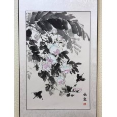 Розы и ласточки. Елена Касьяненко, китайская живопись, купить картину, картина в подарок